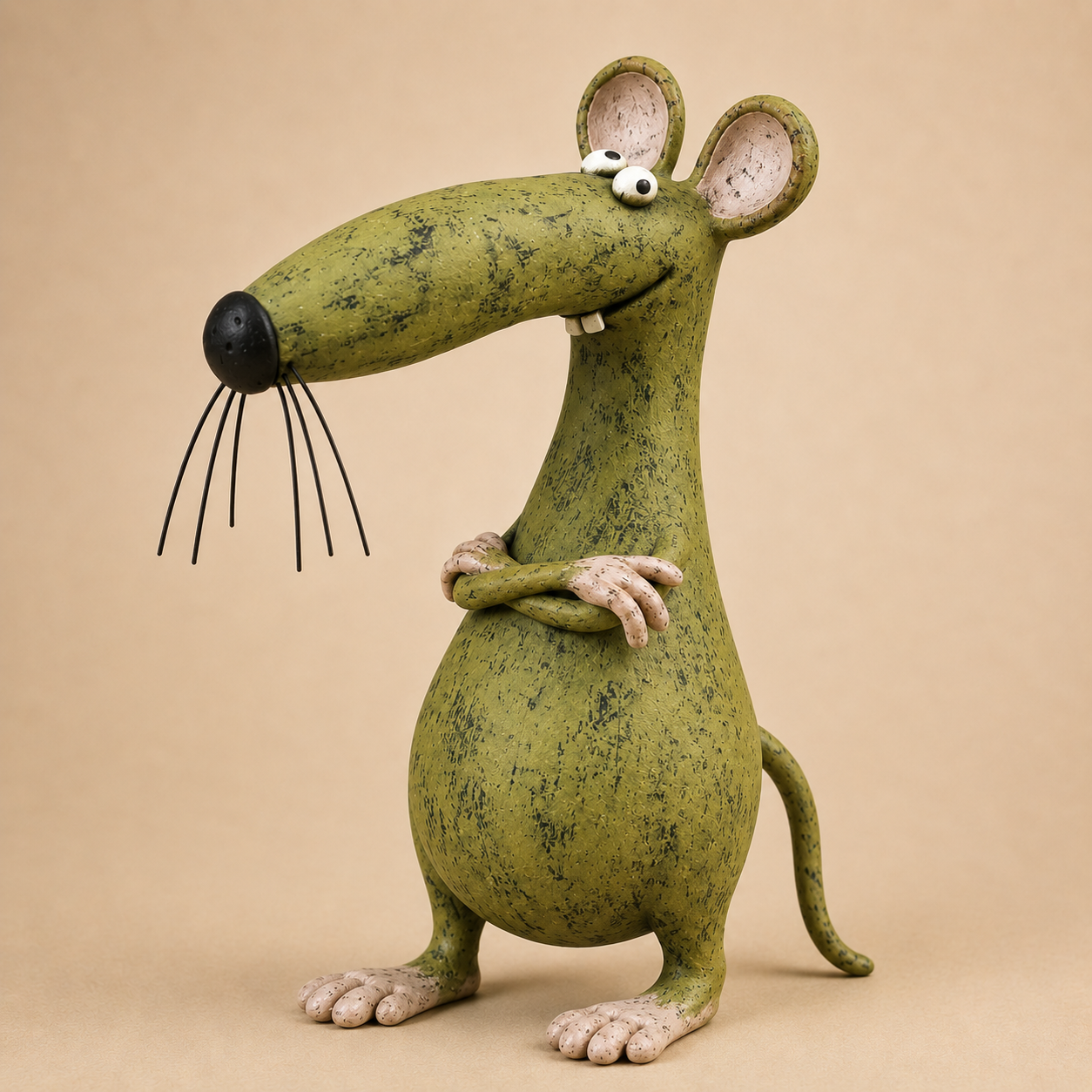 Whimsical Vintage Mouse & Cat Figurine
