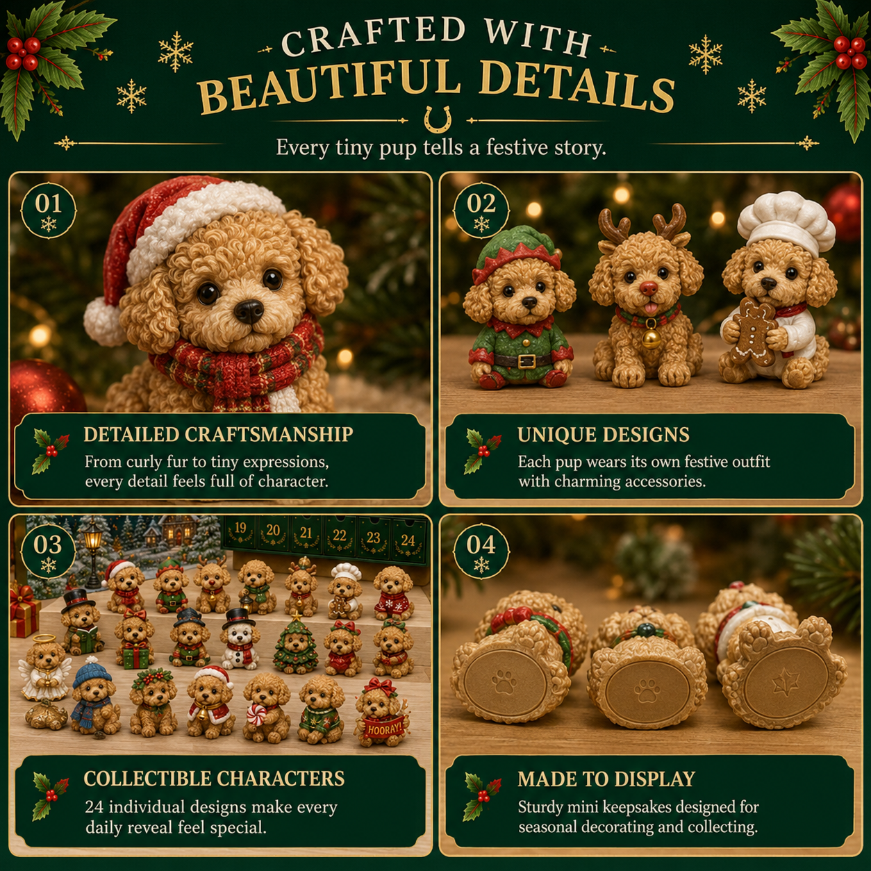 🐶 24 Days of Christmas Teddy Dog Magic Advent Calendar – 24 Collectible Holiday Puppy Surprises