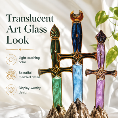 Enchanted Relic Glow Sword – Mystical Fantasy Light-Up Display Decor