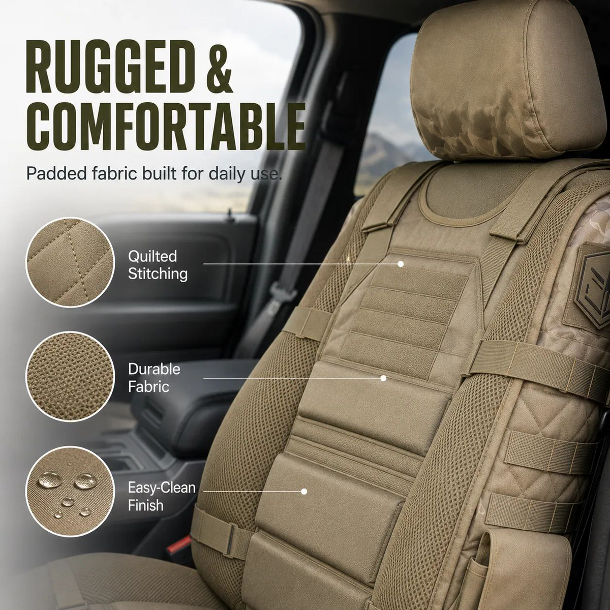Tactical Car Seat Cover Organizer – Rugged Protection & Smart Storage