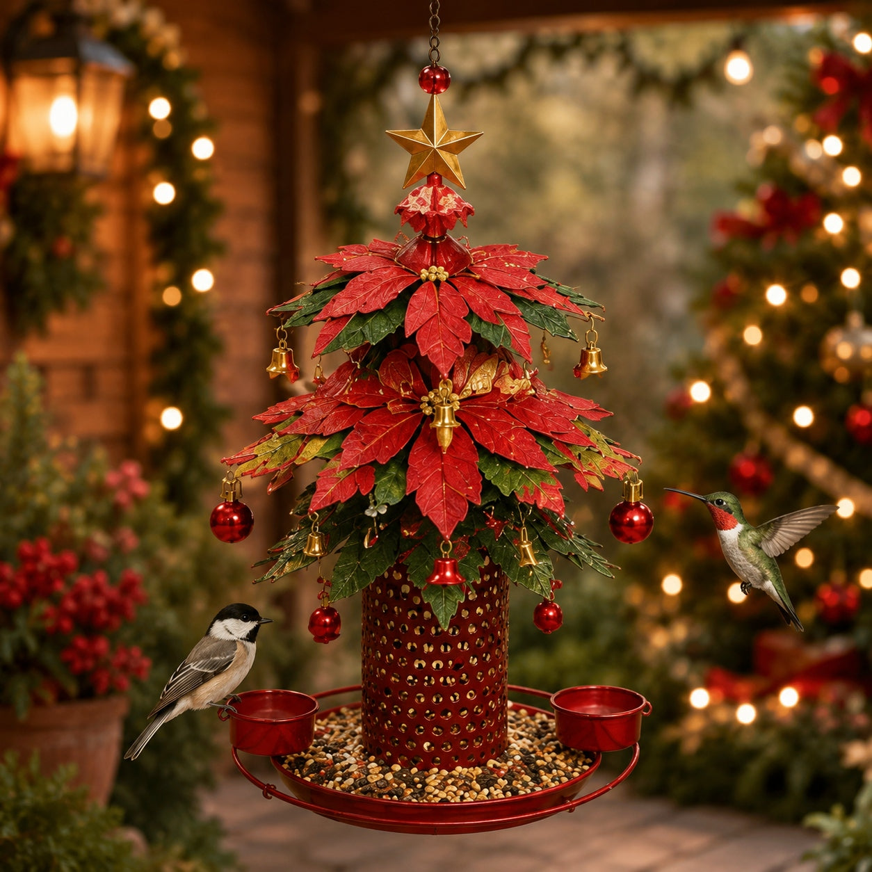 🎁🍂Christmas Tree Bird Feeder🎄Festive Backyard Holiday Decor