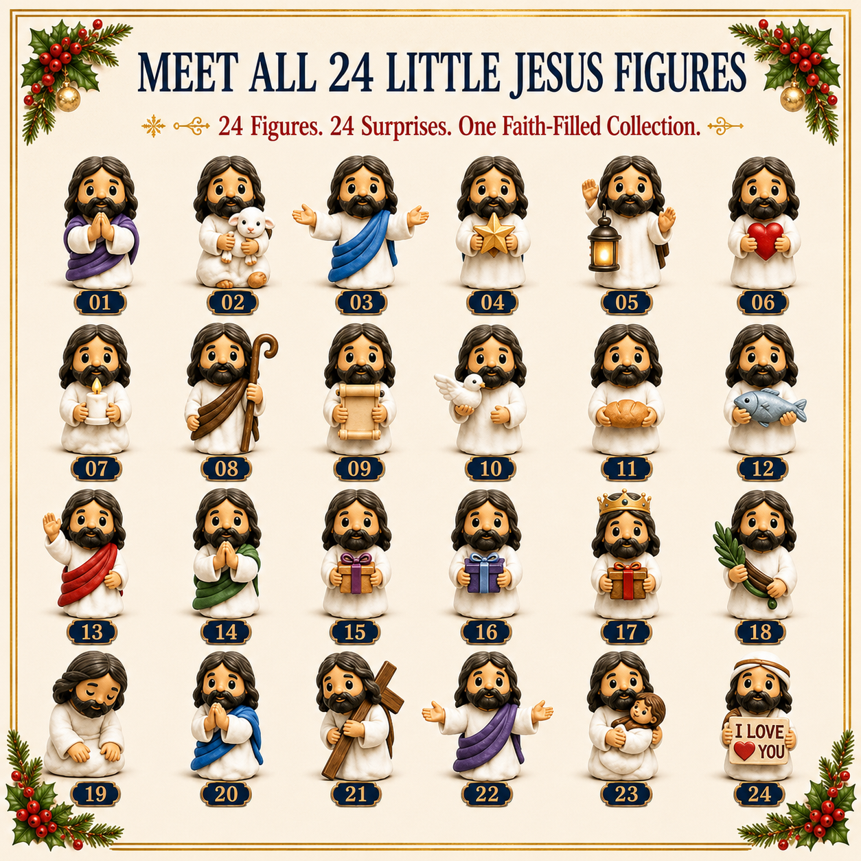 Complete set of 24 Little Jesus figures