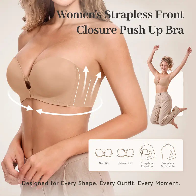 Natural lift strapless support bra
