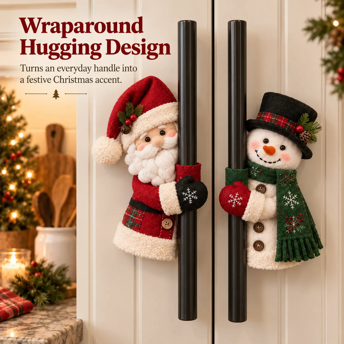 ☃️🎅Christmas Santa & Snowman Handle Huggers – Set of 2