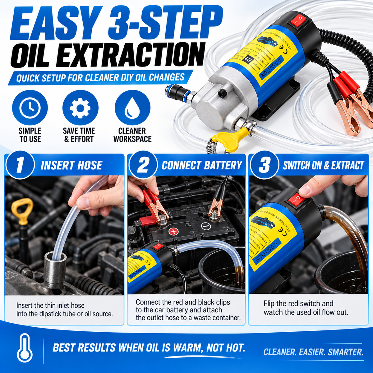 Portable 12 Volt Oil Change Pump | Universal Vehicle Compatibility