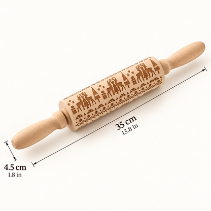 🍪🎄 Patterned Cookie Baking Roller – 100+ Designs for Festive Homemade Treats