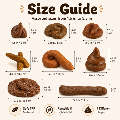 🔥7PCS Realistic Fake Poop Prank Set – Hilarious Gag Gift for Parties & Office