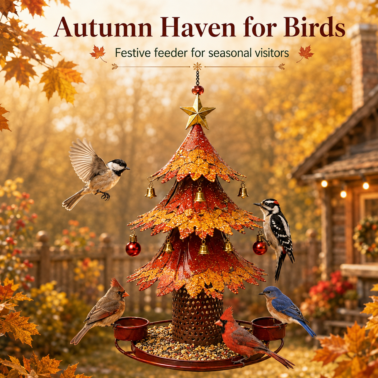 🎁🍂Christmas Tree Bird Feeder🎄Festive Backyard Holiday Decor