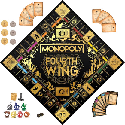 MONOPOLY: Fourth Wing Edition – Dragon Rider Fantasy Board Game