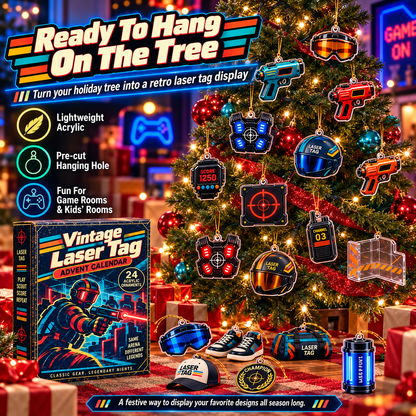 Vintage Laser Tag Advent Calendar – 24 Retro Gaming Acrylic Ornaments
