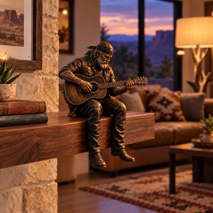 Old Biker Soul Shelf Sitter Collection – Rustic Motorcycle Rider Figurines for Men