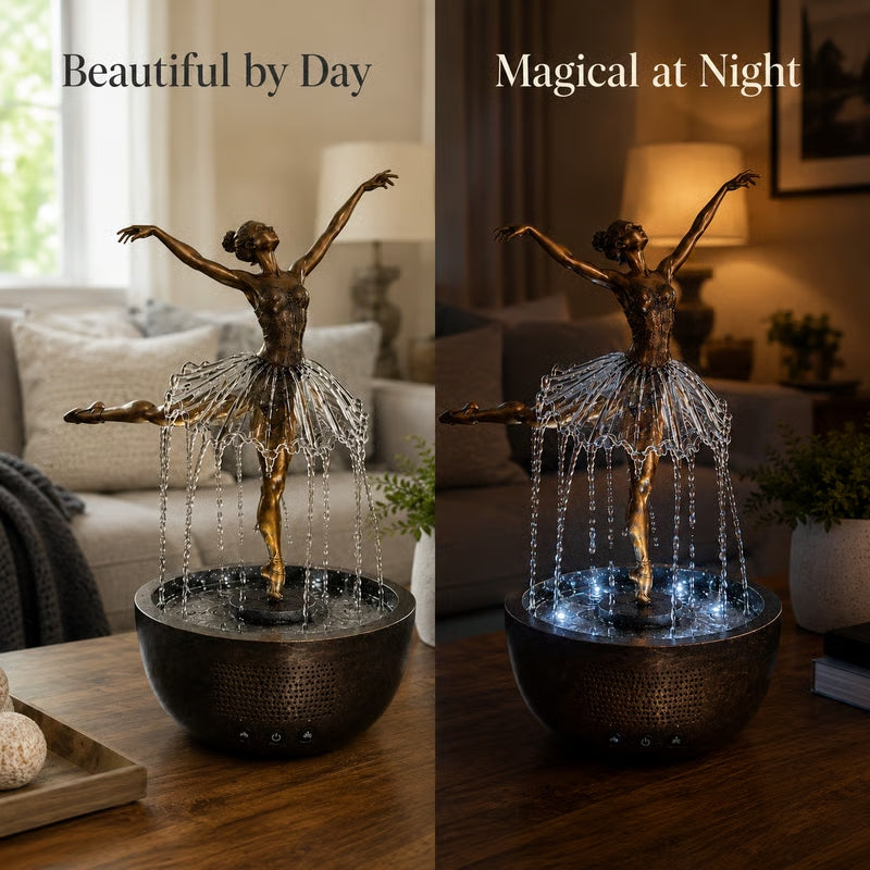 Elegant Ballerina Waterfall Fountain Lamp