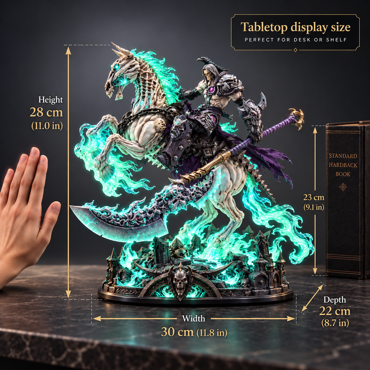 💀🔥 Wraith Rider™ Soulfire Horseman Lamp – Gothic Undead Knight Collector Light