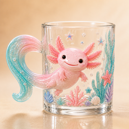 3D Animal Glass Mug with Sculpted Tail Handle