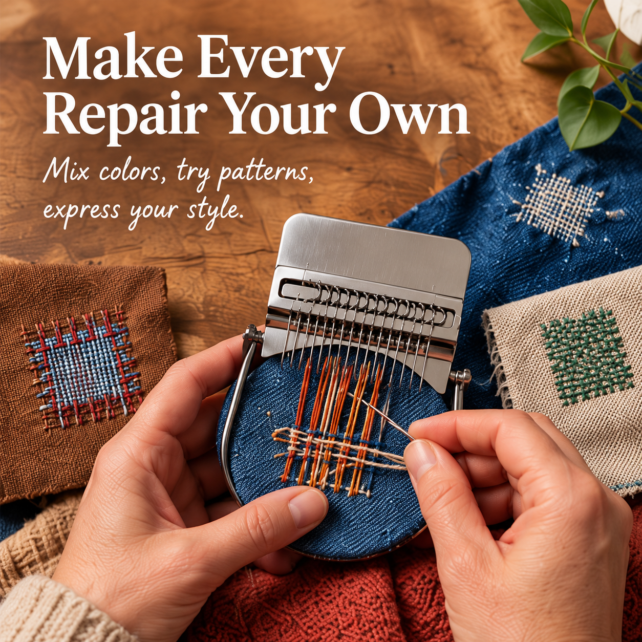 Creating a visible mending repair