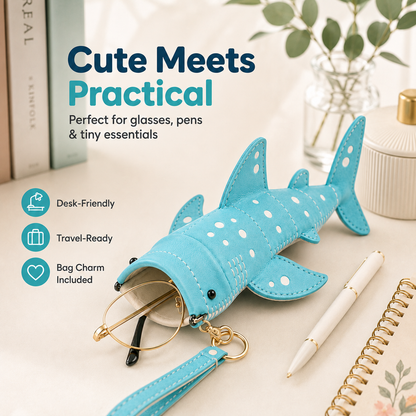 Cute Shark Wide-Mouth Glasses Case