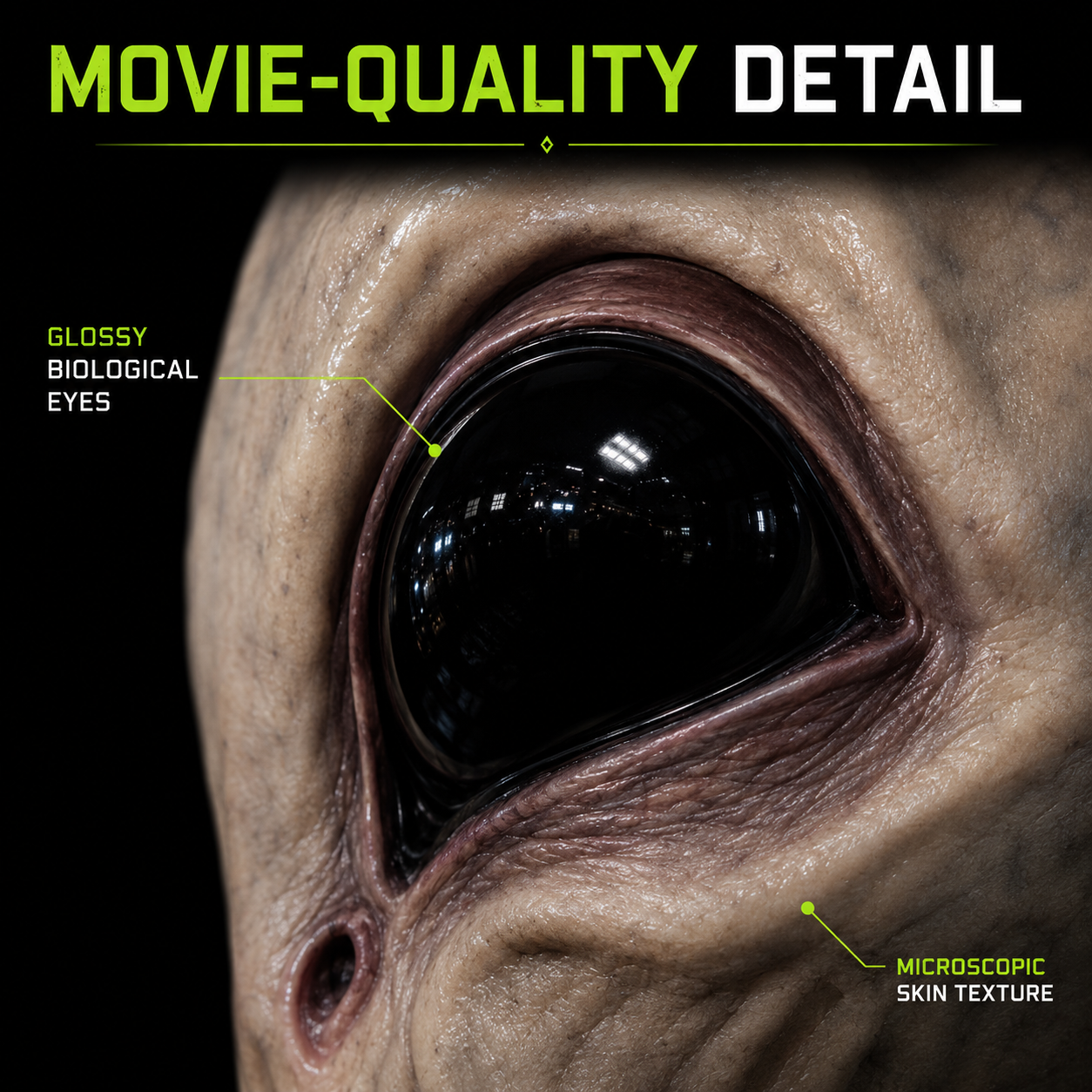Hyper-Realistic Alien Full Head Mask – Unisex Silicone Halloween Costume Mask