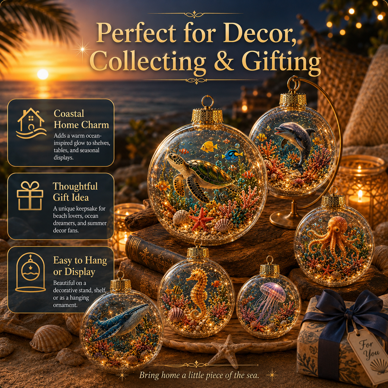 🌊Summer Ocean Animal Lighted Diorama Ornament