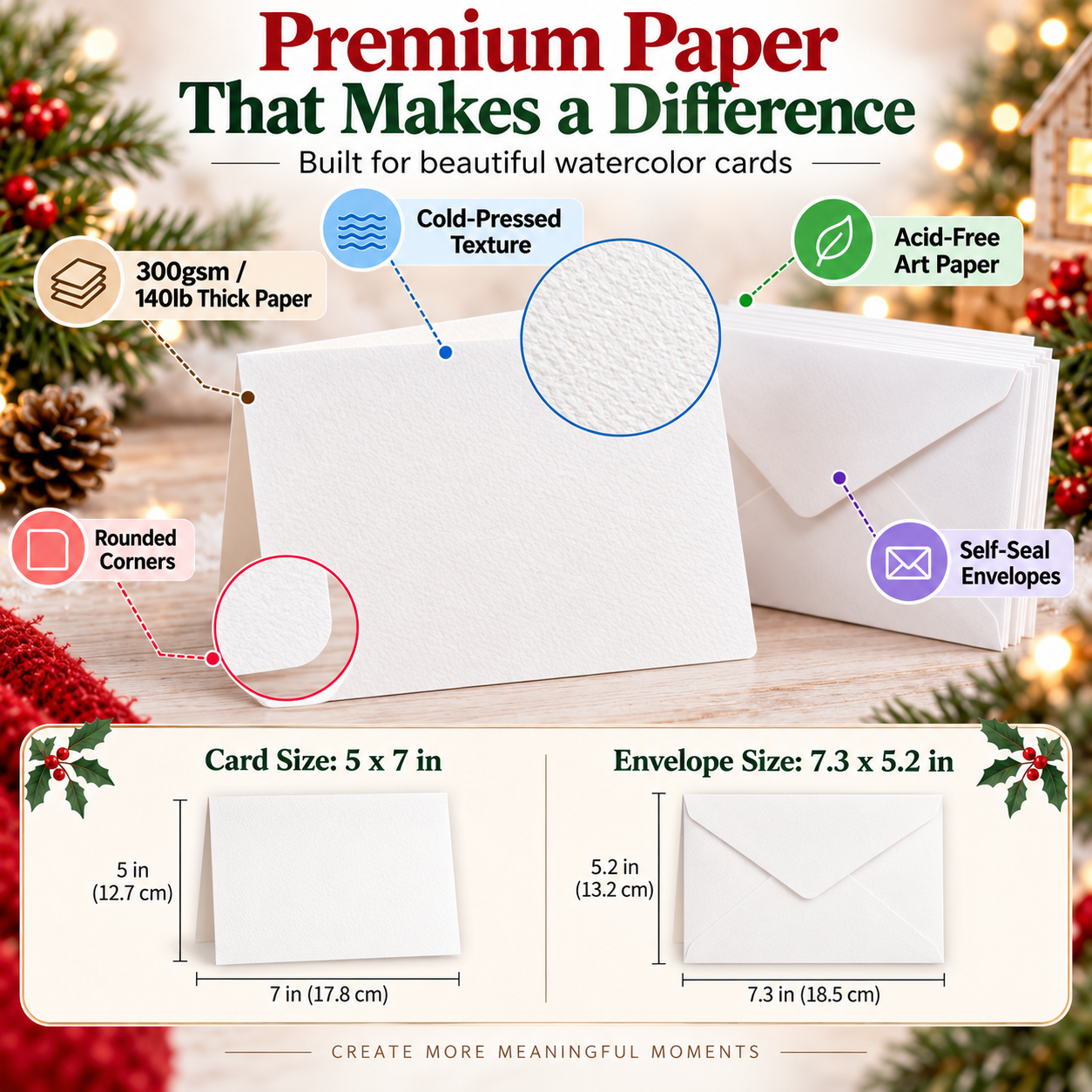 Create-Your-Own Watercolor Cards – 25 Premium Blank Cards & Envelopes
