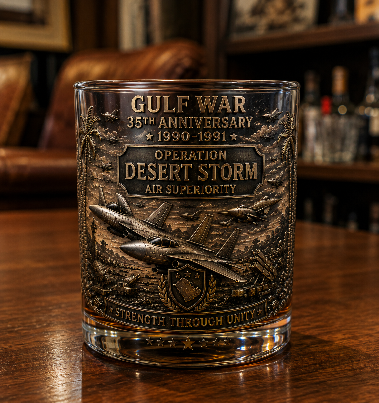 Gulf War 35th Anniversary Commemorative Whiskey Glass