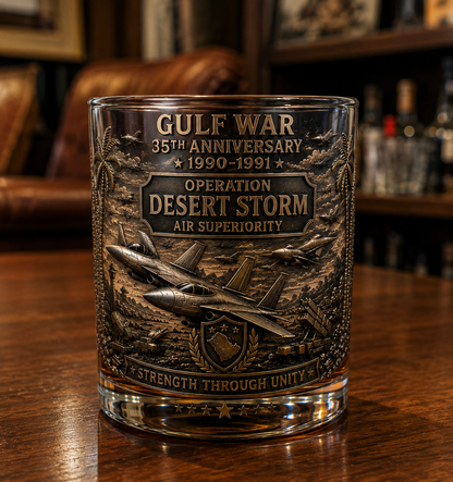 Gulf War 35th Anniversary Commemorative Whiskey Glass
