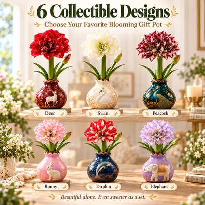 Grow Your Own Amaryllis – Blooming Gift Pot with Decorative Animal Vase