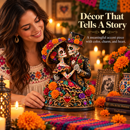 Día de los Muertos Eternal Love Couple Figurine – 11.8" Statement Décor