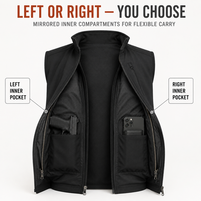 Men’s Everyday Concealment Vest – Dual-Side Built-In Holster & Inner Storage