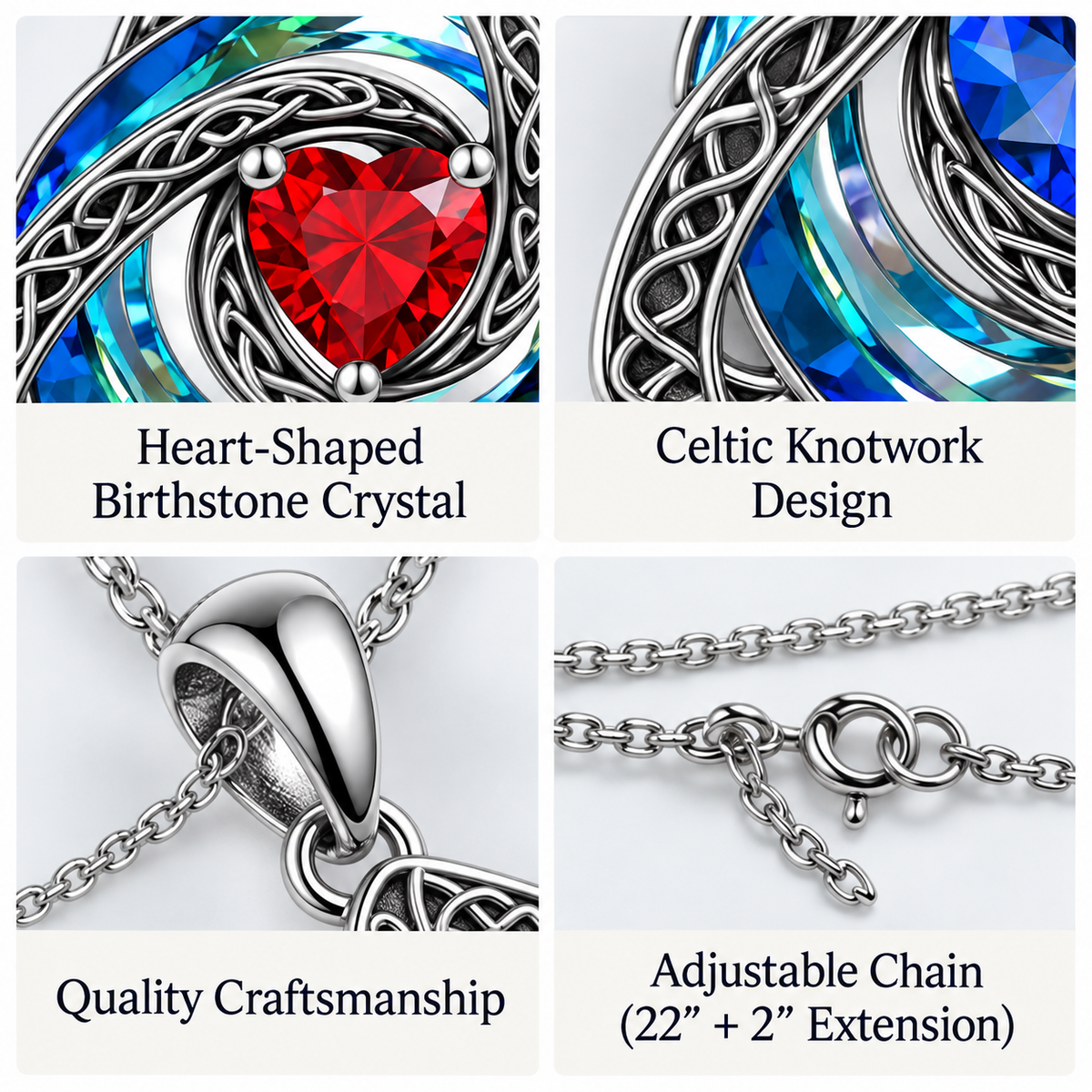 Celtic necklace craftsmanship details