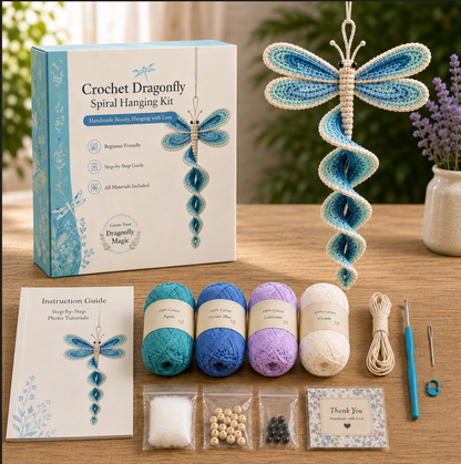 🧶 Crochet Garden Animal Spiral Hanging Kit – Beginner-Friendly DIY Craft