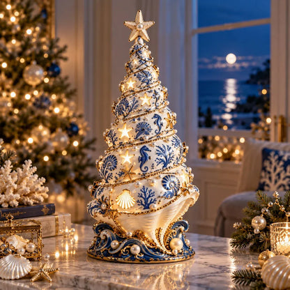 ⏳ Last Day 49% OFF – 🌊 Coastal Christmas Seashell Tree Projection Lamp | Warm Glow & Ocean-Inspired Holiday Projection ✨