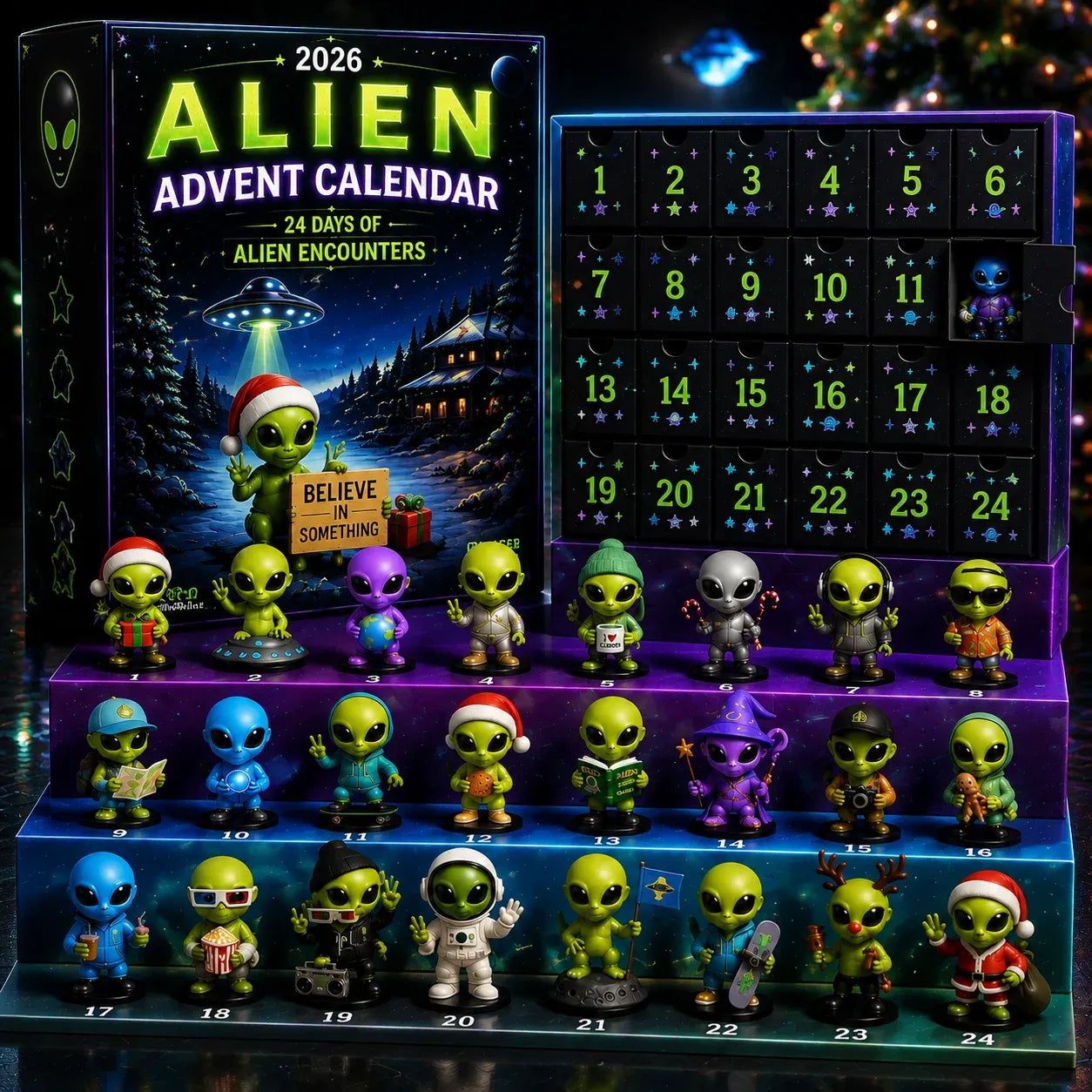 ⏳ Last Day 49% OFF – 👽 24 Days Of Alien Advent Calendar | 24 Unique No-Repeat Collectible Alien Characters for Space Lovers, Kids & Sci-Fi Fans 🚀