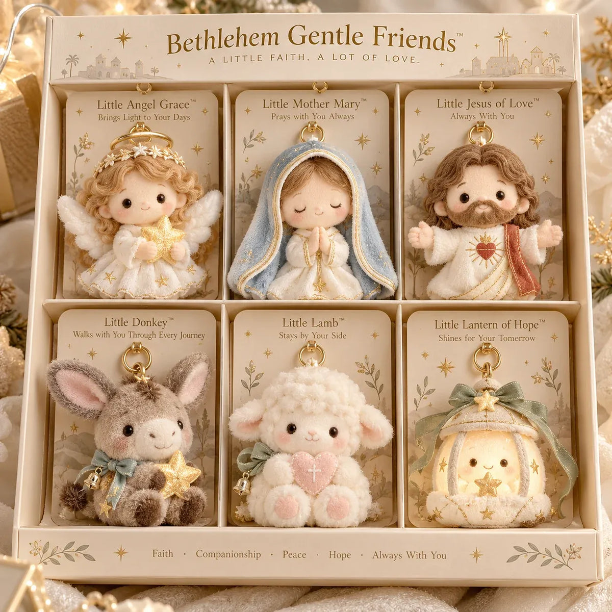 ✝️ Bethlehem Gentle Friends | 6 Faith-Inspired Plush Keepsakes with Meaningful Message Cards 💕