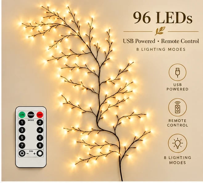 72 LED Christmas branch light remote control