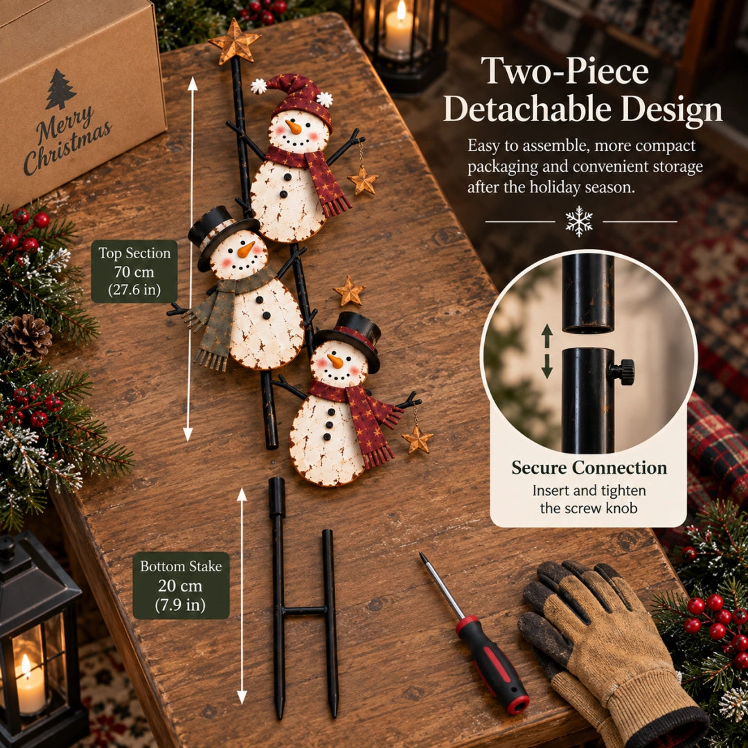 Snowman garden outdoor scene