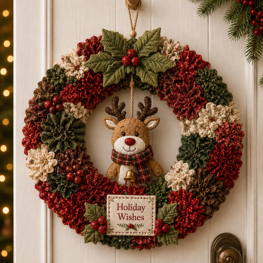 Holiday Reindeer Christmas wreath