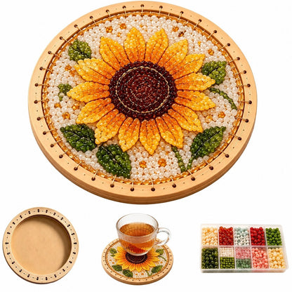 🧵💖 DIY Handmade Floral Beaded Coaster Kit – Relax, Create & Decorate Your Home