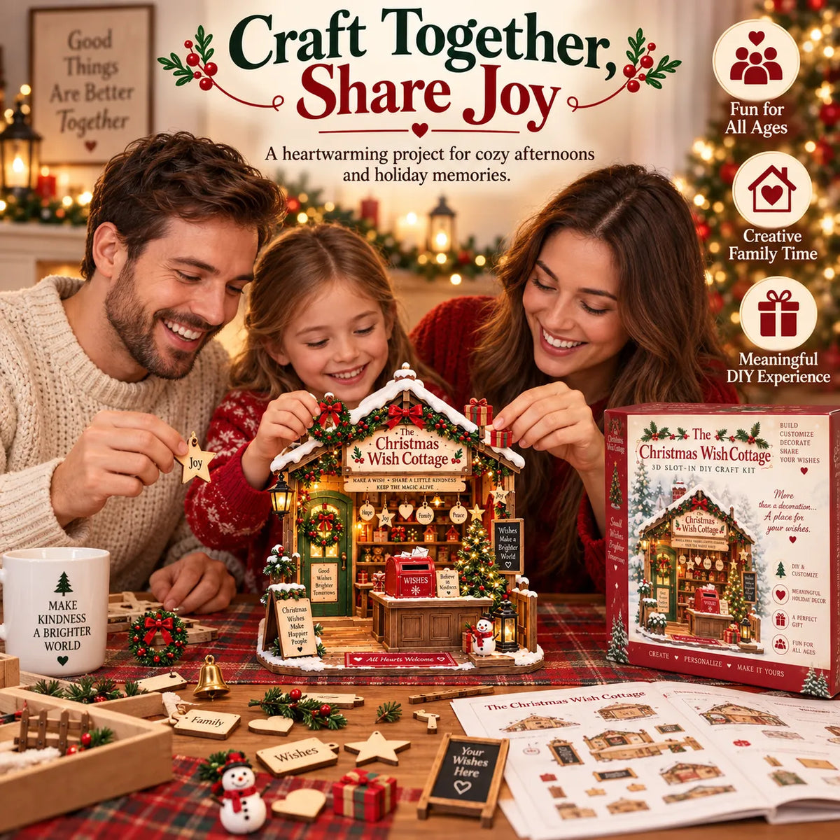 🎄 The Christmas Wish Cottage™-3D Slot-In DIY Christmas Craft Kit