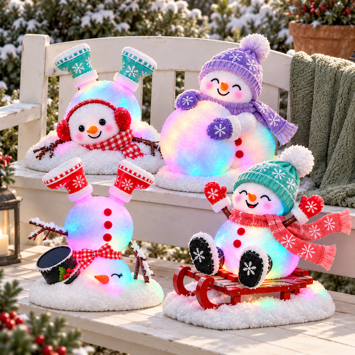 ☃️ Adorable Light-Up Snowmen | 4 Cute Christmas Garden Style 🎁
