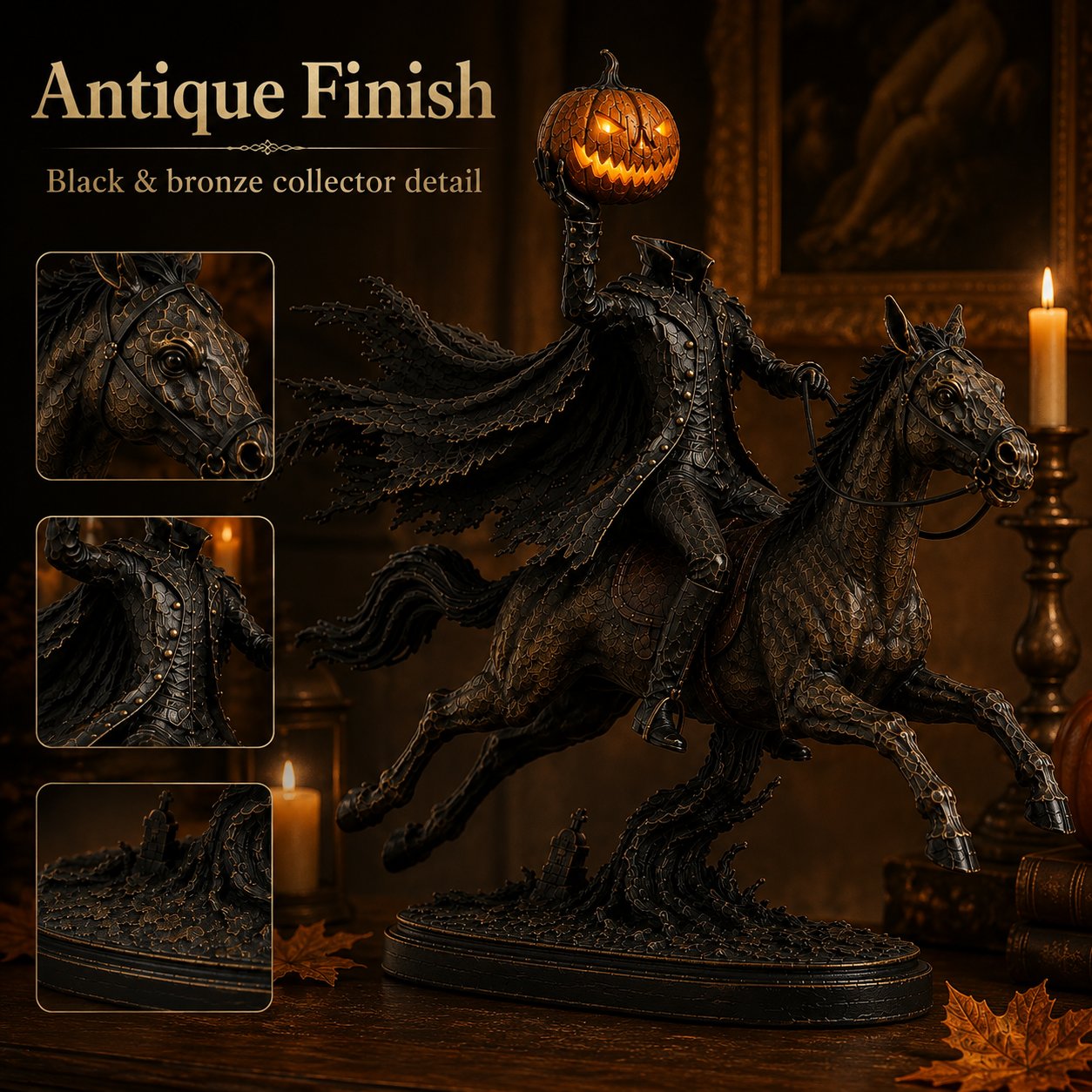 ⏰Limited Stock 50% OFF - 🎃🏇Midnight Chase Headless Horseman Statue