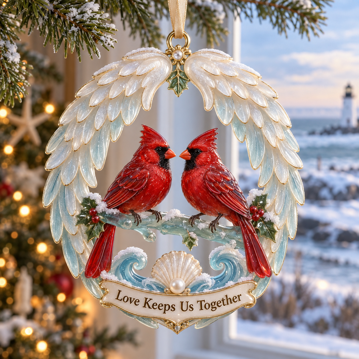 Cardinal memorial ornament