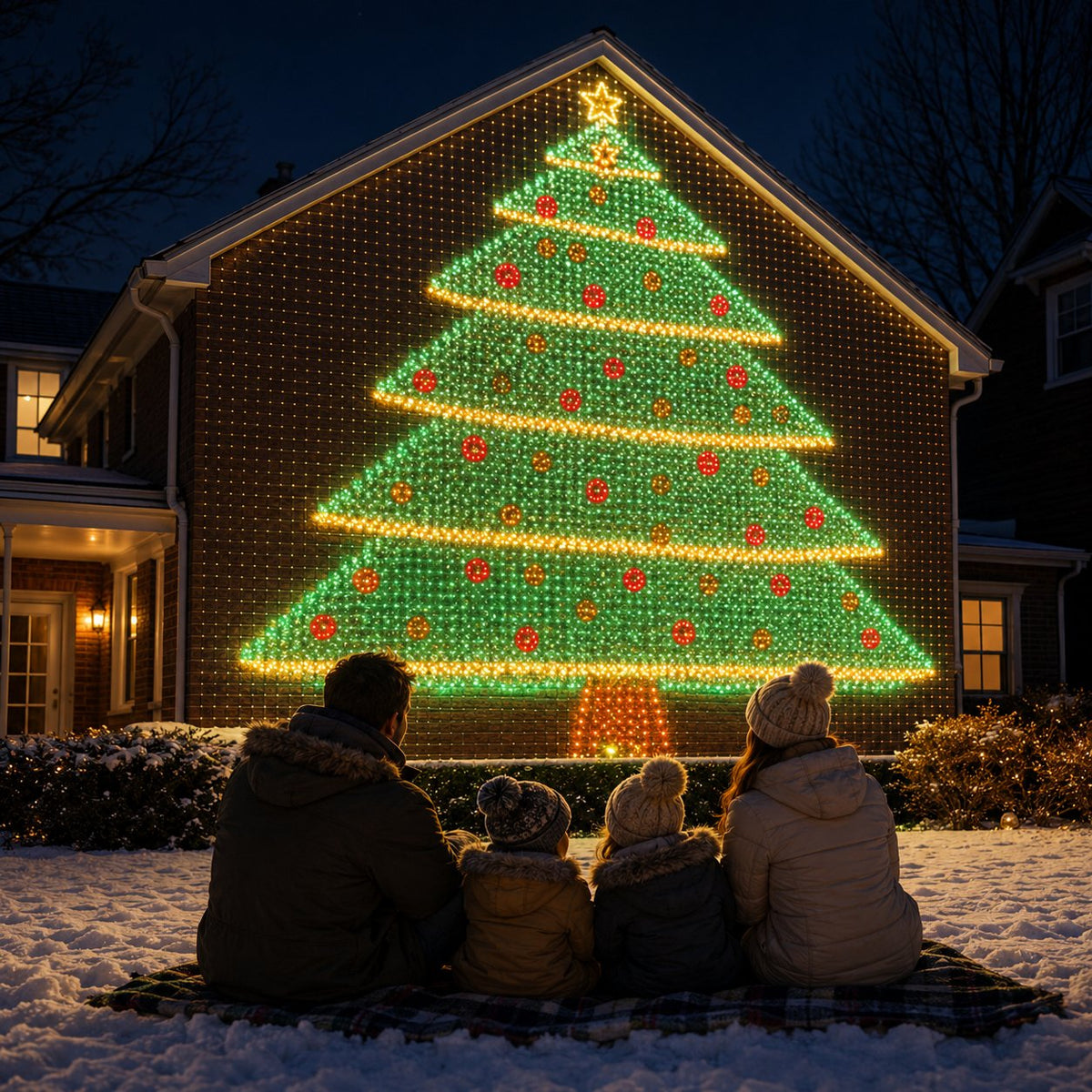 🎄✨Christmas LED House Net & Smart Outdoor Wall Curtain Light