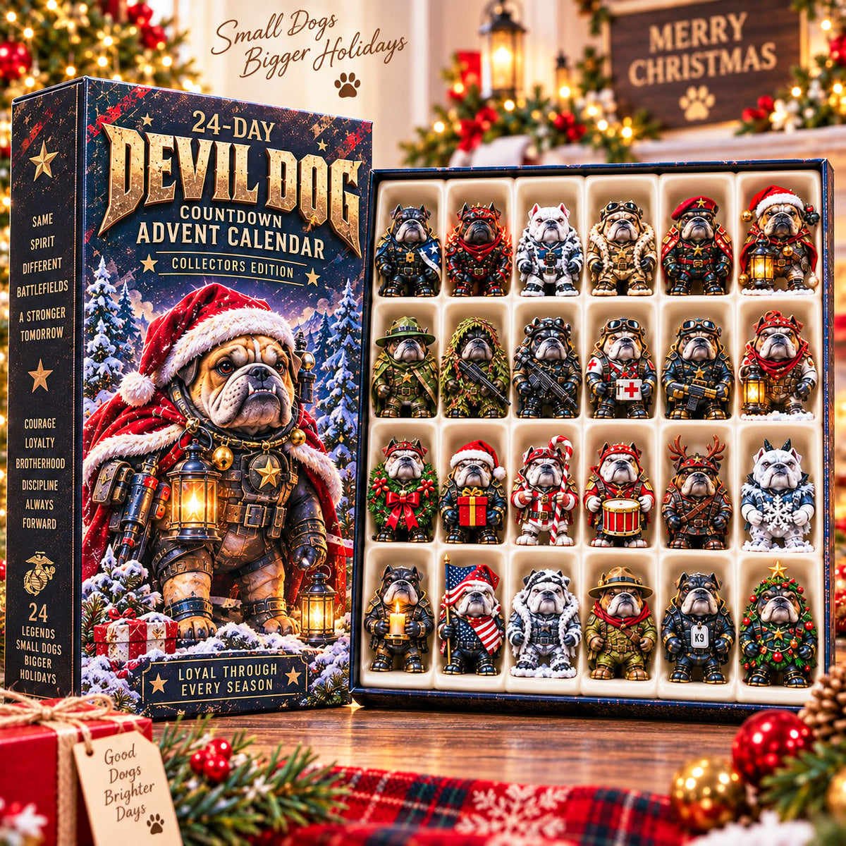 🐾🔥 Devil Dog 24-Day Christmas Countdown Advent Calendar