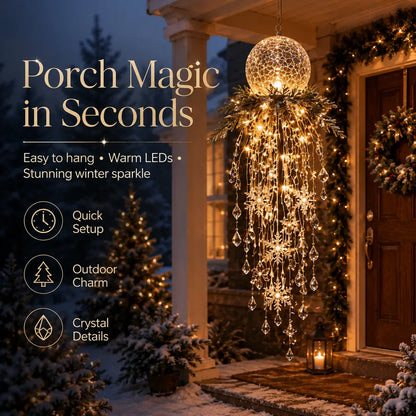 ✨❄️Crystal Cascade Christmas Light™ – Hanging Snowflake & Crystal LED Porch Décor