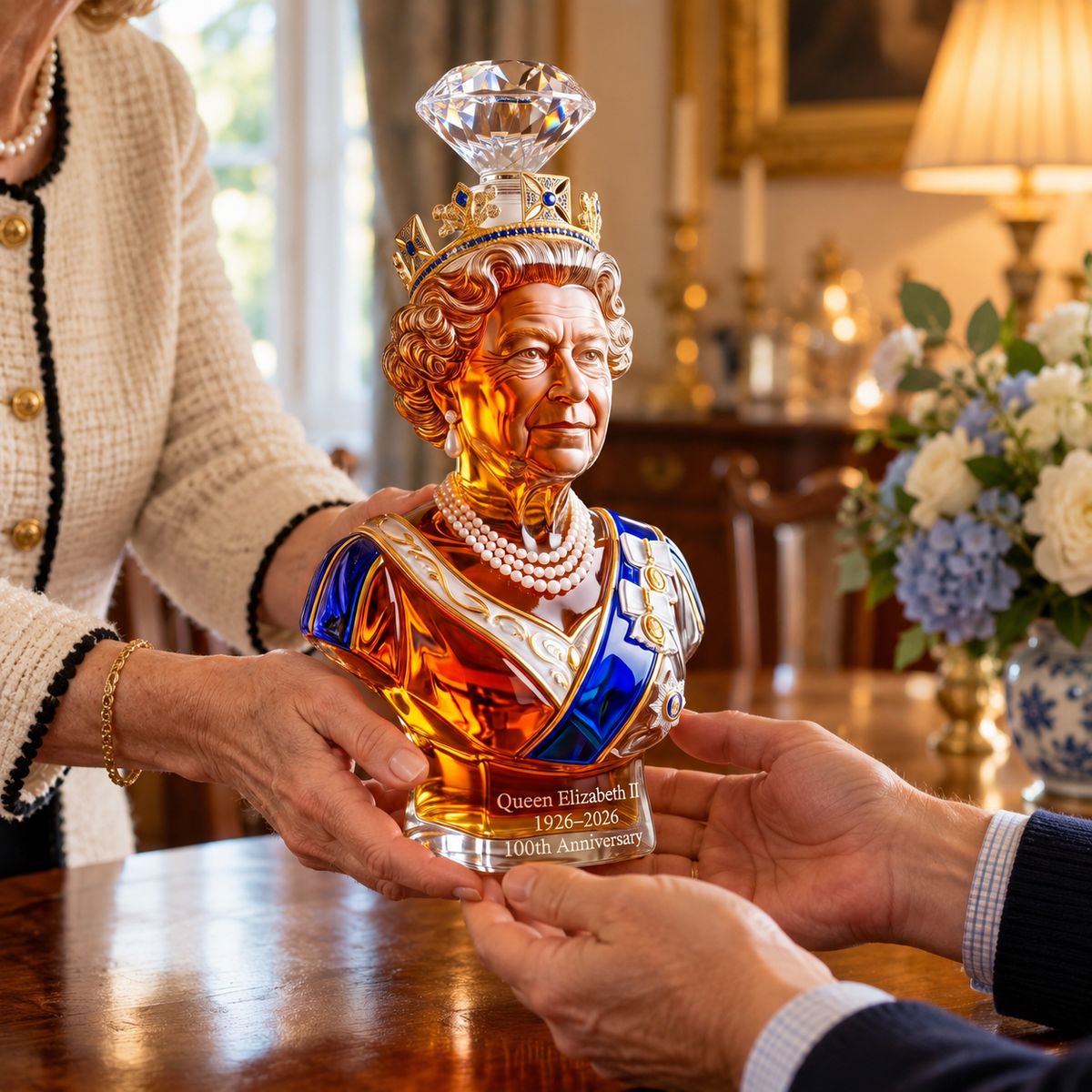 👑QUEEN ELIZABETH II 100TH ANNIVERSARY WHISKEY BOTTLE