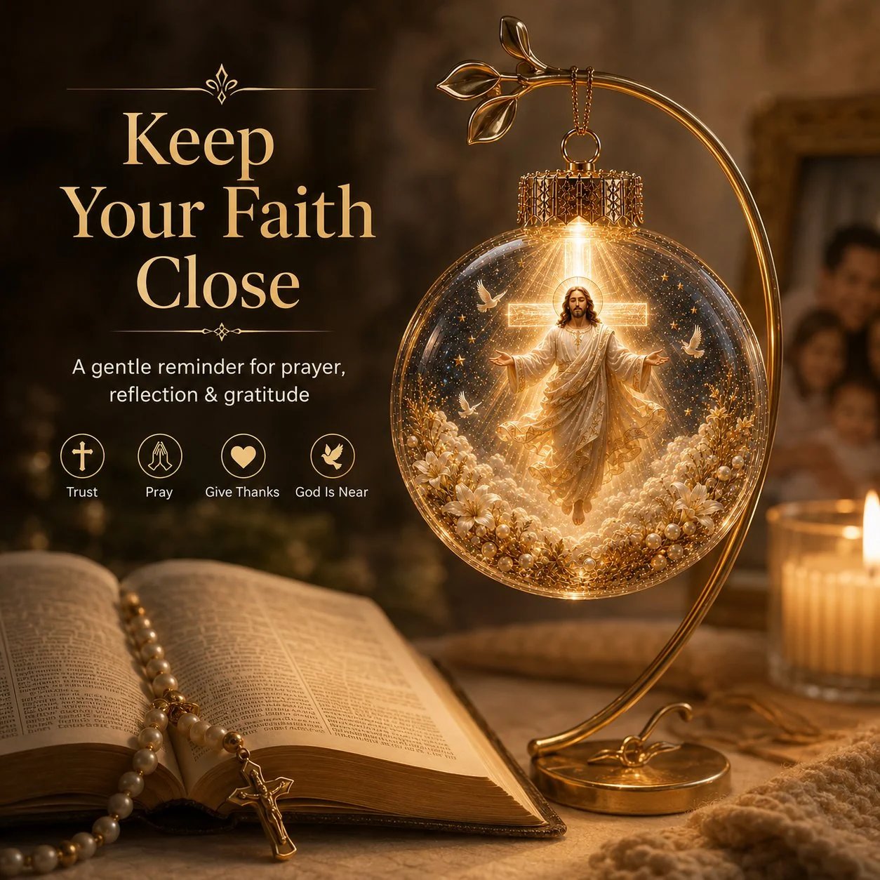 🔥🎁⏳ Last Day 49% OFF – ✝️ Illuminated 3D Christian Faith Ornament Collection | Clear Globe with Sacred Figures, Warm Golden Glow & 8 Meaningful Designs ✨