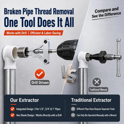 🔥HOT SALE🔥🛠️ Broken Pipe Thread Extractor | Fast Drill-Powered Broken Fitting Removal Tool