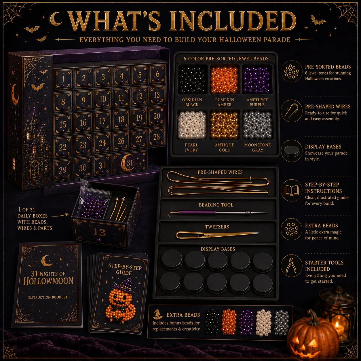 🔥🎃 Hollowmoon 31-Night Jewel-Bead