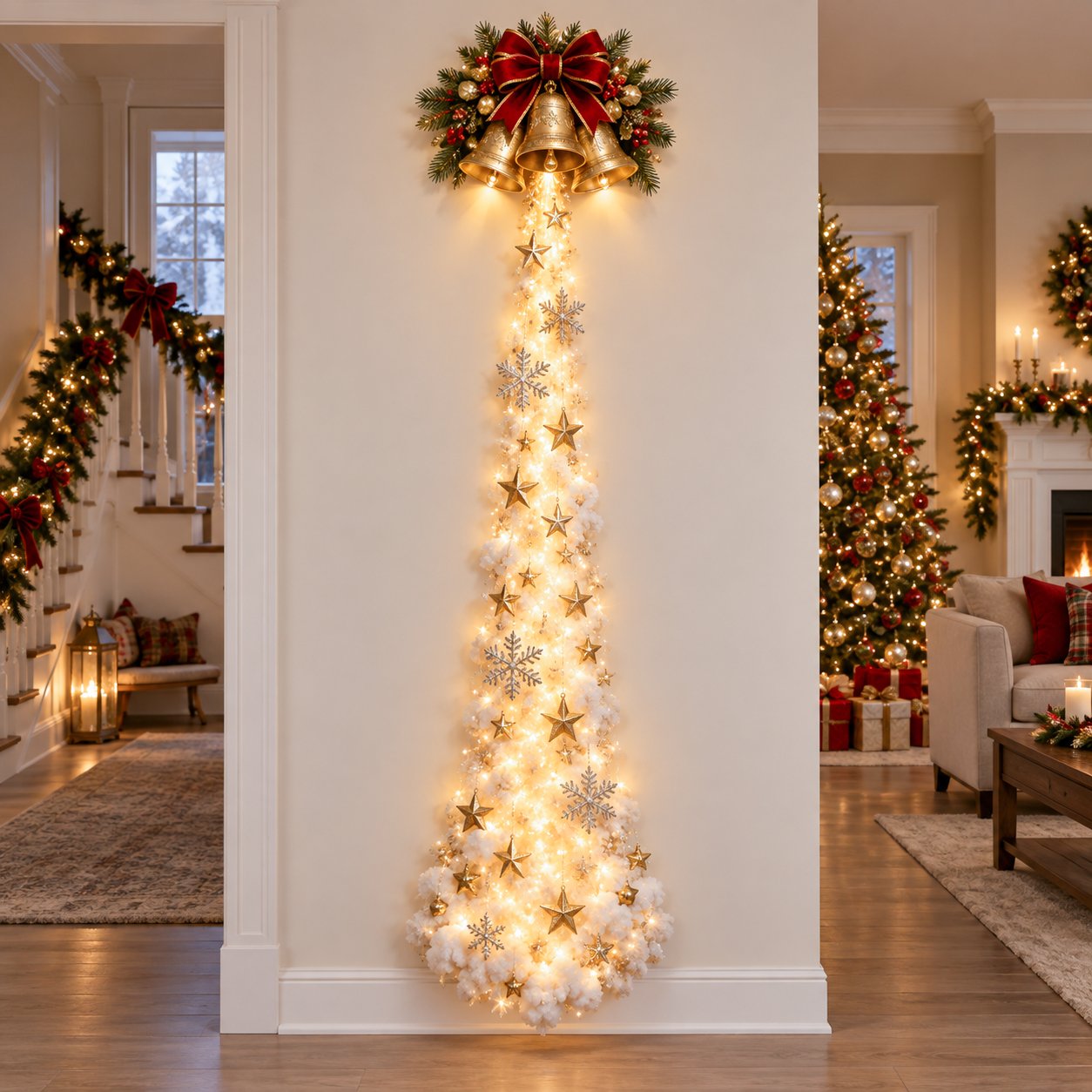 Christmas wall decoration in home