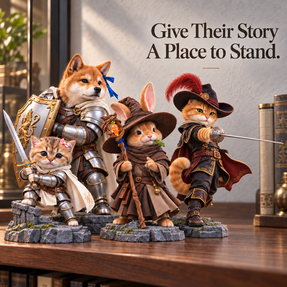 ⚔️ Brave Paws – Fantasy Animal Figurines